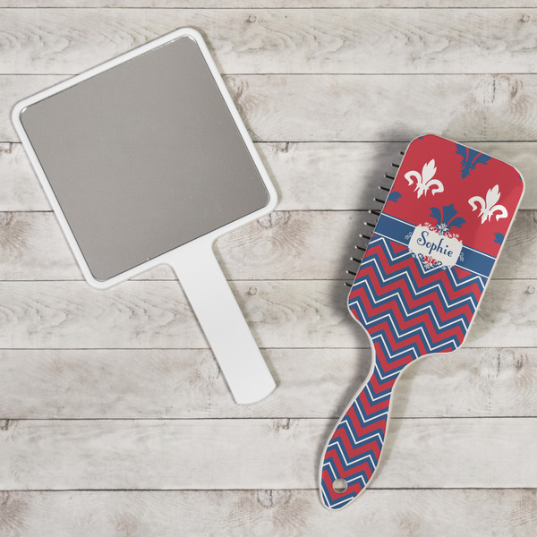 Patriotic Fleur de Lis Hair Brush - In Context