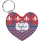 Patriotic Fleur de Lis Heart Plastic Keychain w/ Name or Text