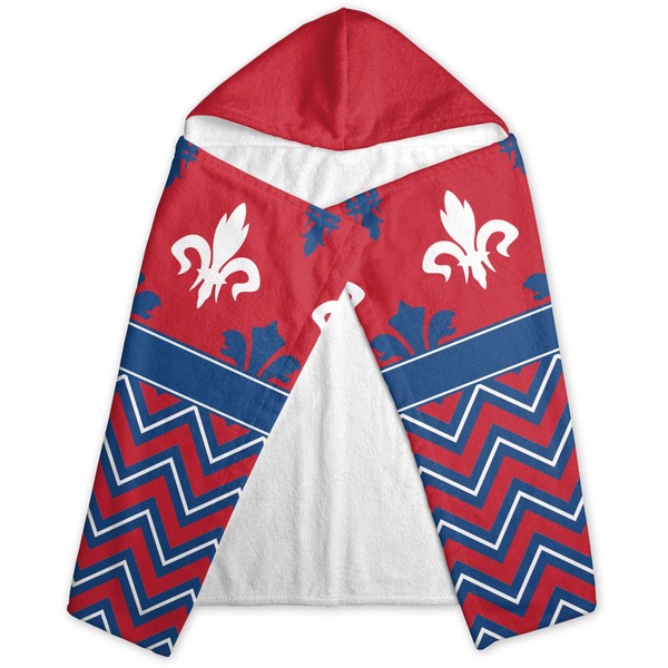 Patriotic Fleur de Lis Hooded Towel - Folded