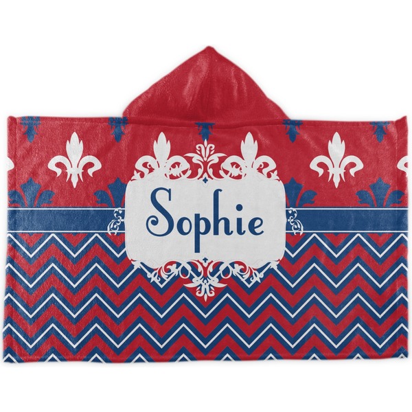 Custom Patriotic Fleur de Lis Kids Hooded Towel (Personalized)