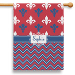 Patriotic Fleur de Lis 28" House Flag (Personalized)