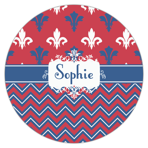 Patriotic Fleur de Lis Icing Circle - Large - Single