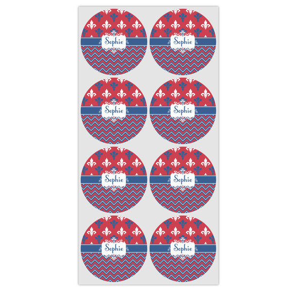 Patriotic Fleur de Lis Icing Circle - Medium - Set of 8
