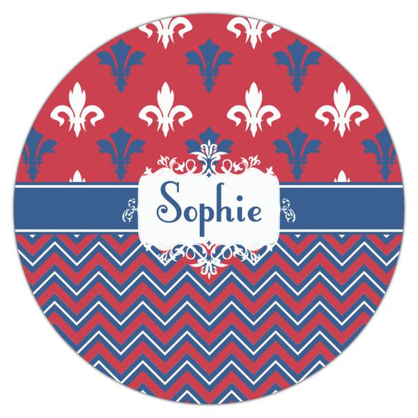 Patriotic Fleur de Lis Icing Circle - Medium - Single