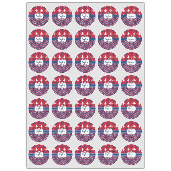 Patriotic Fleur de Lis Icing Circle - XSmall - Set of 35