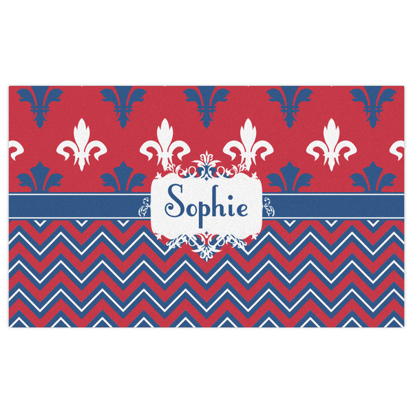 Patriotic Fleur de Lis Indoor / Outdoor Rug - 3'x5' - Front Flat