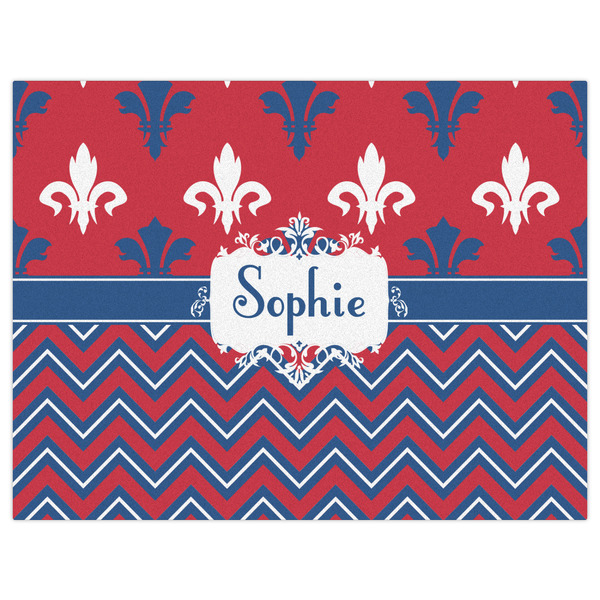 Patriotic Fleur de Lis Indoor / Outdoor Rug - 6'x8' - Front Flat