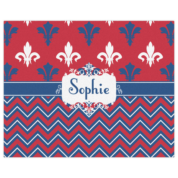 Patriotic Fleur de Lis Indoor / Outdoor Rug - 8'x10' - Front Flat