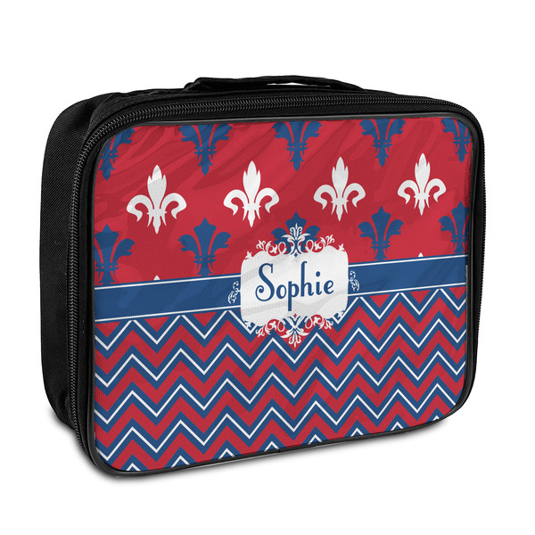 Custom Patriotic Fleur de Lis Insulated Lunch Bag (Personalized)