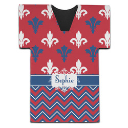 Patriotic Fleur de Lis Jersey Bottle Cooler (Personalized)