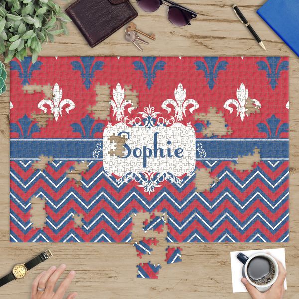 Patriotic Fleur de Lis Jigsaw Puzzle 1014 Piece - In Context