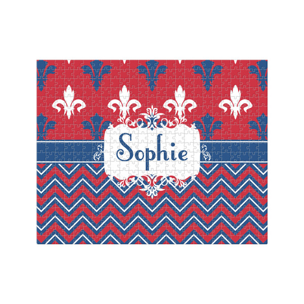 Custom Patriotic Fleur de Lis 500 pc Jigsaw Puzzle (Personalized)