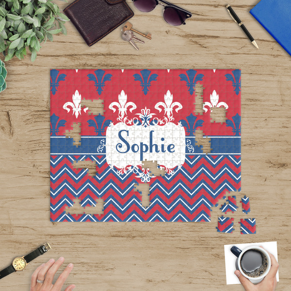 Patriotic Fleur de Lis Jigsaw Puzzle 500 Piece - In Context