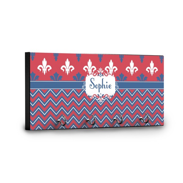 Patriotic Fleur de Lis Key Hanger - Front View with Hooks