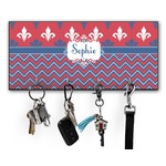 Patriotic Fleur de Lis Key Hanger w/ 4 Hooks w/ Name or Text