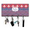 Patriotic Fleur de Lis Key Hanger w/ 4 Hooks & Keys