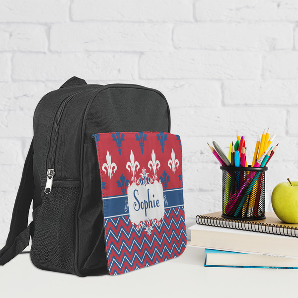 Patriotic Fleur de Lis Kid's Backpack - Lifestyle