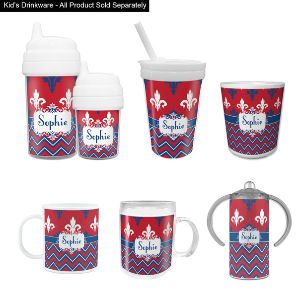Patriotic Fleur de Lis Kid's Drinkware - Customized & Personalized