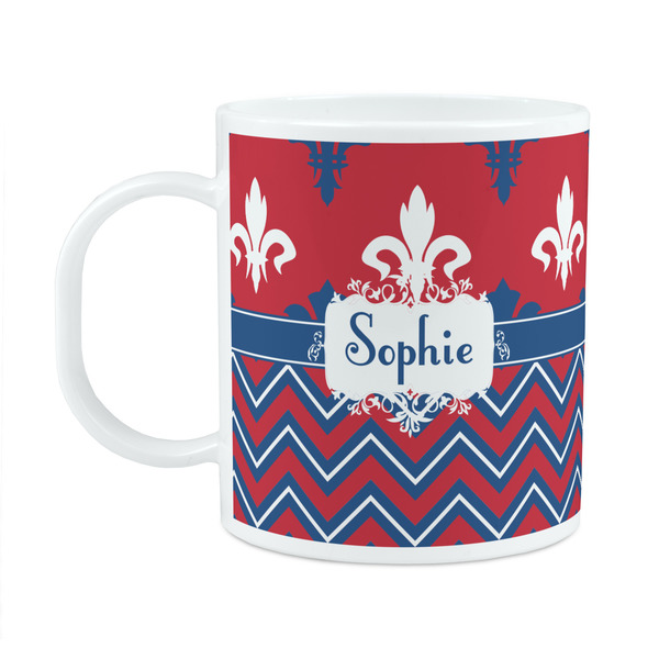 Custom Patriotic Fleur de Lis Plastic Kids Mug (Personalized)