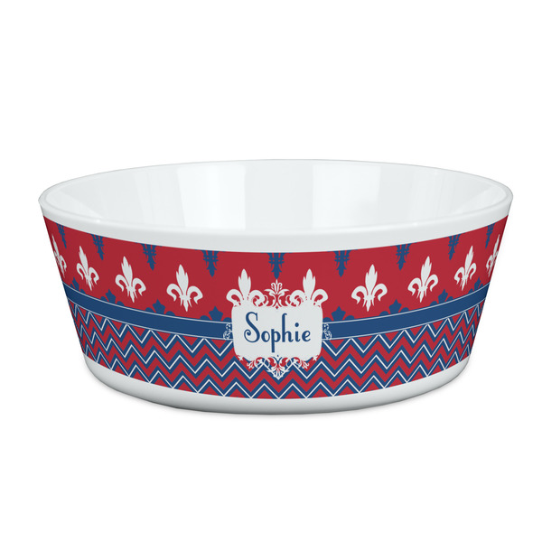 Custom Patriotic Fleur de Lis Kid's Bowl (Personalized)