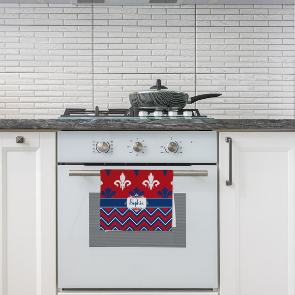 Patriotic Fleur de Lis Kitchen Towel - Poly Cotton - Lifestyle