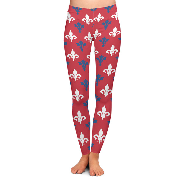 Custom Patriotic Fleur de Lis Ladies Leggings - Extra Large