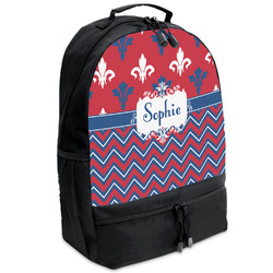 Patriotic Fleur de Lis Backpacks - Black (Personalized)