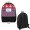 Patriotic Fleur de Lis Large Backpack - Black - Front & Back View