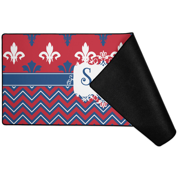 Patriotic Fleur de Lis Large Gaming Mats - FRONT W/ FOLD