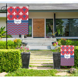 Patriotic Fleur de Lis Large Garden Flag - Double Sided (Personalized)
