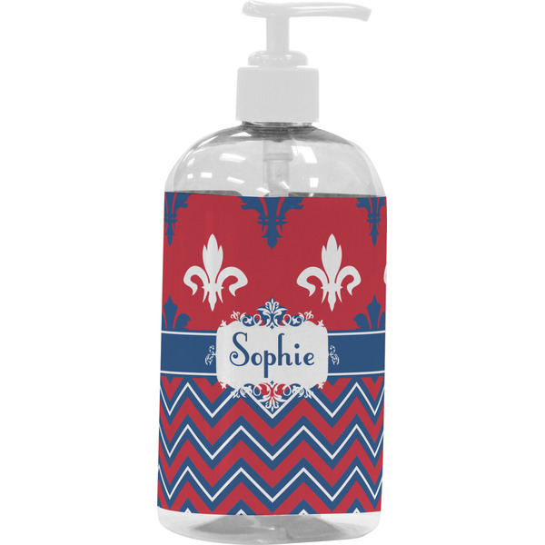 Patriotic Fleur de Lis Large Liquid Dispenser (16 oz) - White