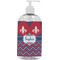Patriotic Fleur de Lis Plastic Soap / Lotion Dispenser (16 oz - Large - White) (Personalized)