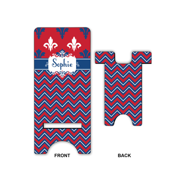 Patriotic Fleur de Lis Large Phone Stand - Front & Back