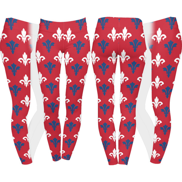 Patriotic Fleur de Lis Leggings Turn Around - Apvl