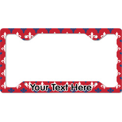 Patriotic Fleur de Lis License Plate Frame - Style C (Personalized)