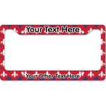 Patriotic Fleur de Lis License Plate Frame - Style B (Personalized)