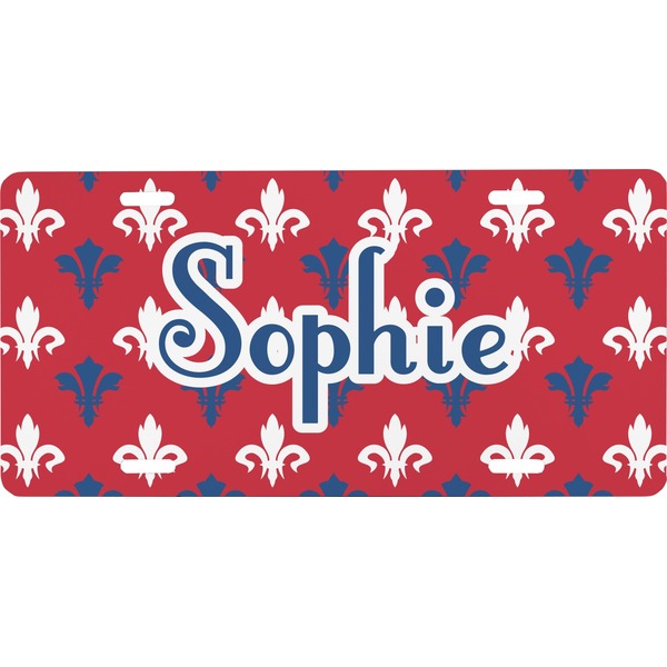 Custom Patriotic Fleur de Lis Front License Plate (Personalized)
