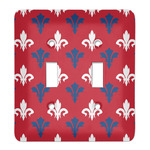 Patriotic Fleur de Lis Light Switch Cover (2 Toggle Plate)