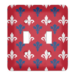 Patriotic Fleur de Lis Light Switch Cover (2 Toggle Plate)