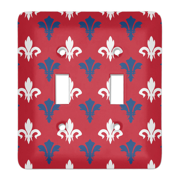 Custom Patriotic Fleur de Lis Light Switch Cover (2 Toggle Plate)