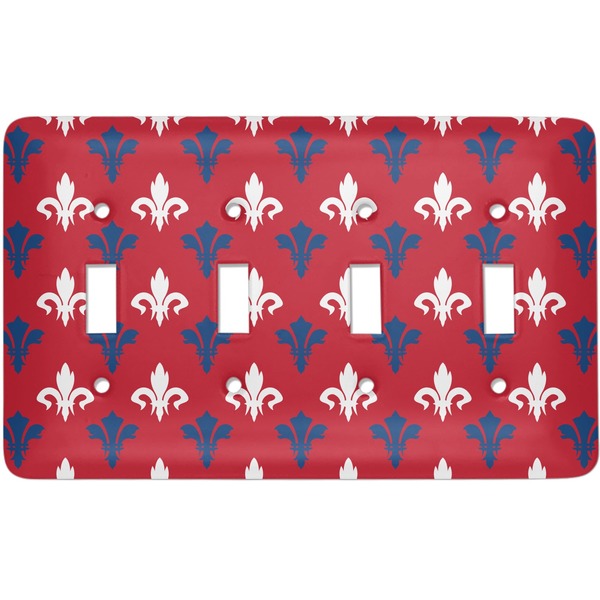 Custom Patriotic Fleur de Lis Light Switch Cover (4 Toggle Plate)