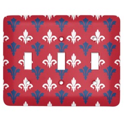 Patriotic Fleur de Lis Light Switch Cover (3 Toggle Plate)