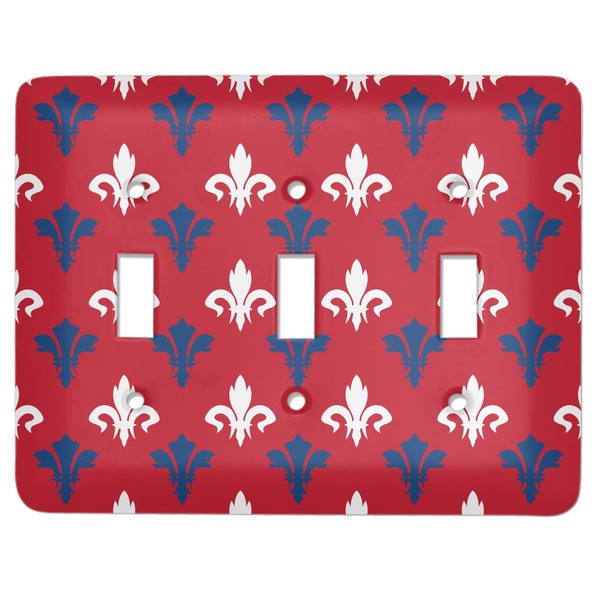 Custom Patriotic Fleur de Lis Light Switch Cover (3 Toggle Plate)