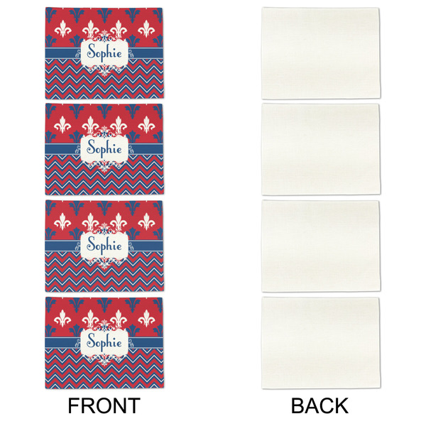 Patriotic Fleur de Lis Linen Placemat - APPROVAL Set of 4 (single sided)