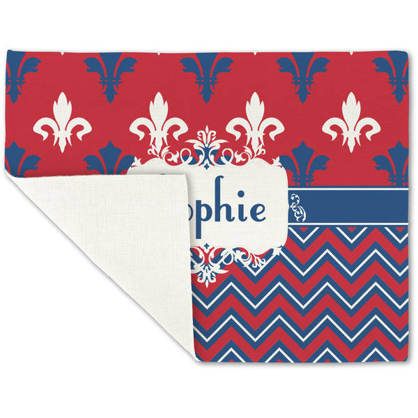 Patriotic Fleur de Lis Linen Placemat - Folded Corner (single side)