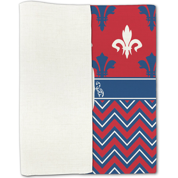 Patriotic Fleur de Lis Linen Placemat - Folded Half