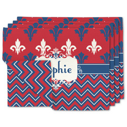 Patriotic Fleur de Lis Linen Placemat w/ Name or Text
