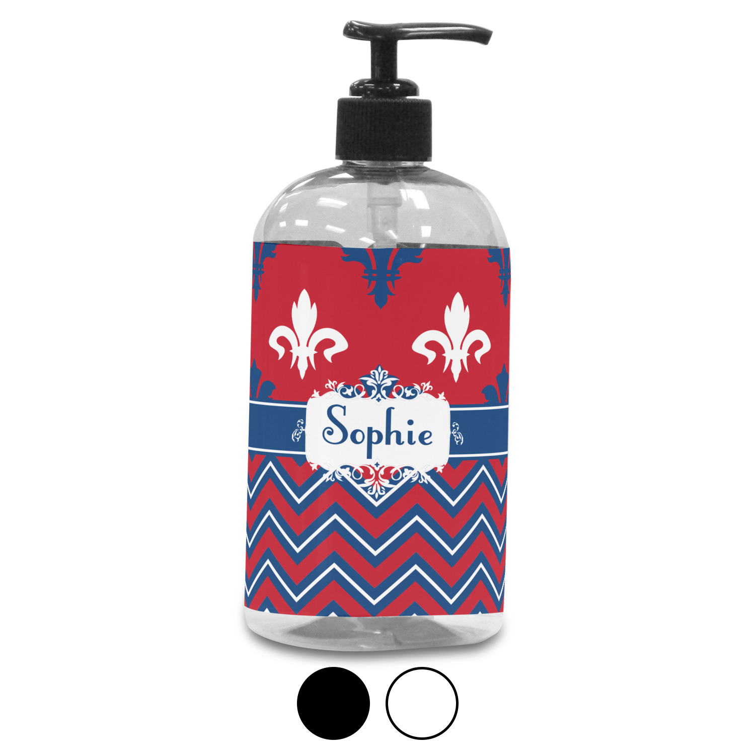 Patriotic Fleur de Lis Plastic Soap / Lotion Dispenser (Personalized