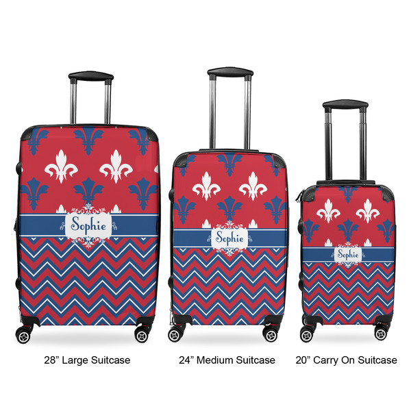 Patriotic Fleur de Lis Luggage Bags all sizes - With Handle