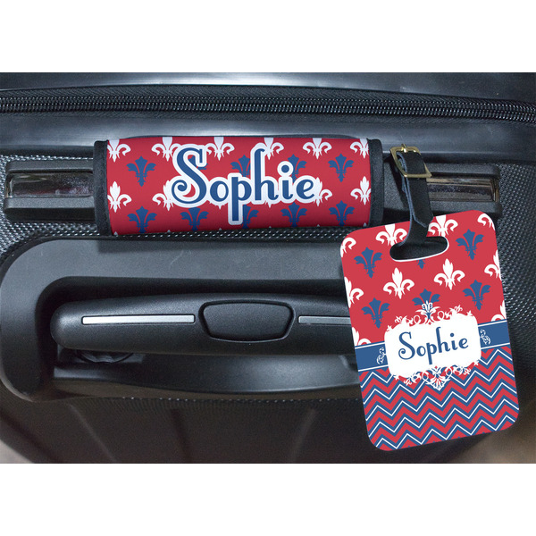 Patriotic Fleur de Lis Luggage Wrap & Tag